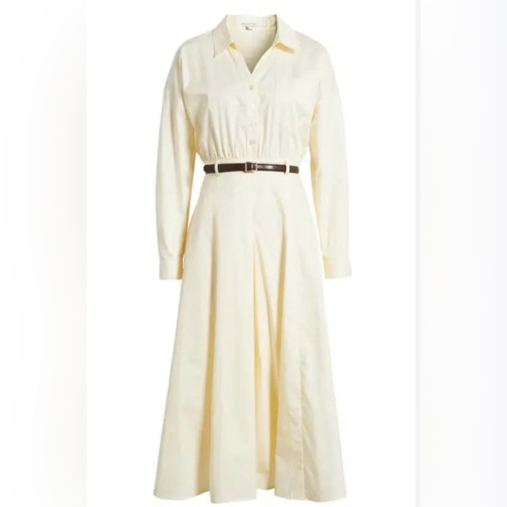 Zoe and Claire Long Sleeve Belted Midi Shirtdress NWT